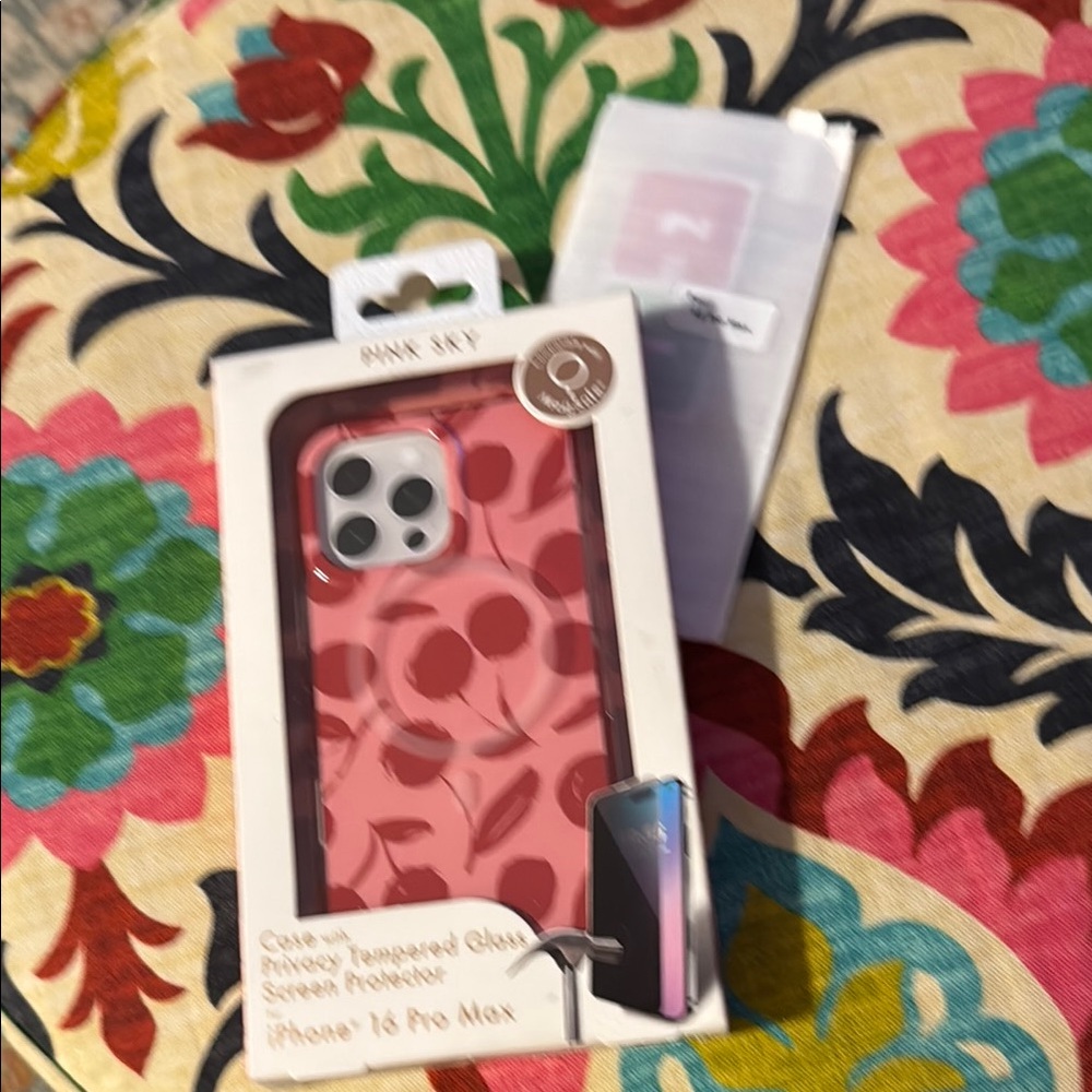 Pink iPhone 14 Pro Max Case with Privacy Screen